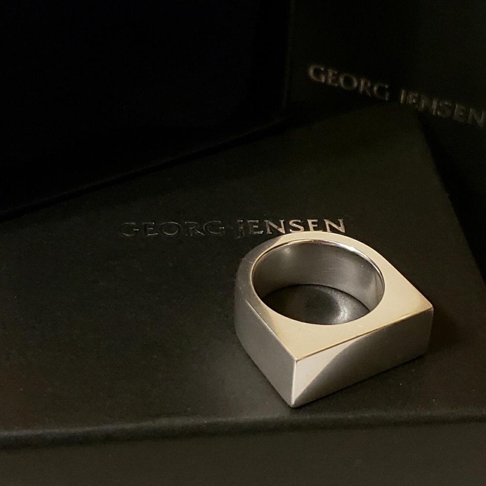 Georg Jensen Sterling Flat Wide Aria Band, #593c